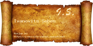 Ivanovits Sebes névjegykártya
